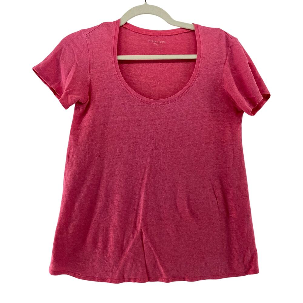 Eileen Fisher Pink Short Sleeve Linen T Top Size XS
